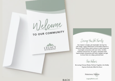 Legacy Retirement Resident Welcome Card