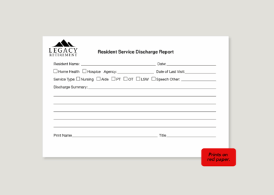 Legacy Retirement Resident Discharge Form