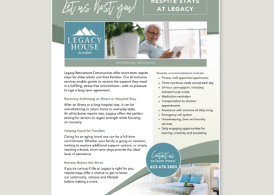 Legacy Retirement Respite Flyer