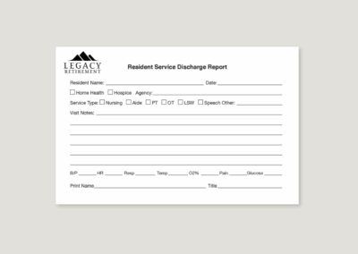 Legacy Retirement Resident Visit Form