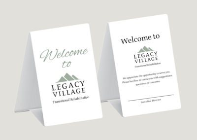 LVT Rehab Welcome Table Tent