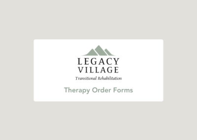 LVT Rehab Therapy Order Forms